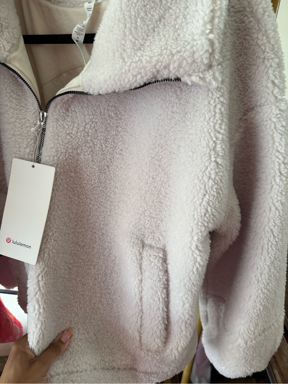 NWT Lululemon Cinchable Fleece Zip-Up in Bone Size 12 - Picture 4 of 7